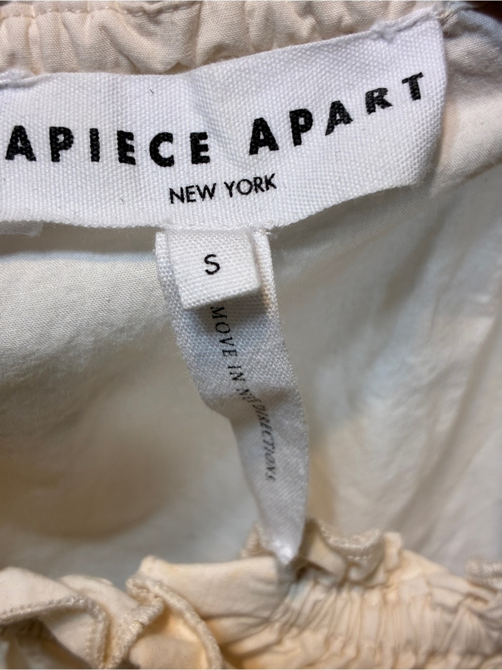 Apiece Apart Casa Organic Cotton Cream Top Sz S - Picture 9 of 9